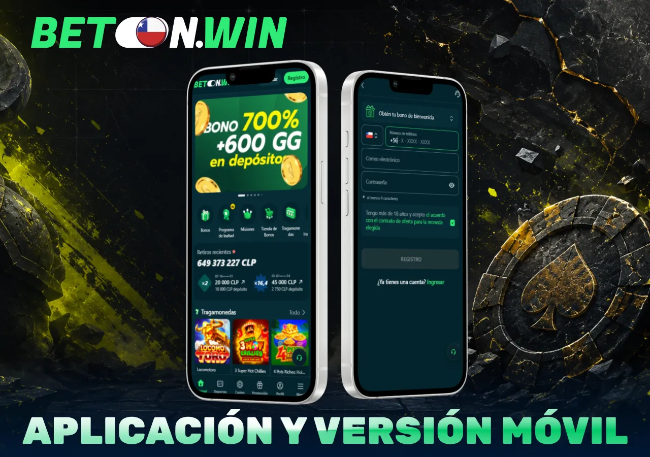 Aplicación y versión móvil de Casino Beton Win app con acceso desde smartphones, registro y juego optimizado para dispositivos móviles